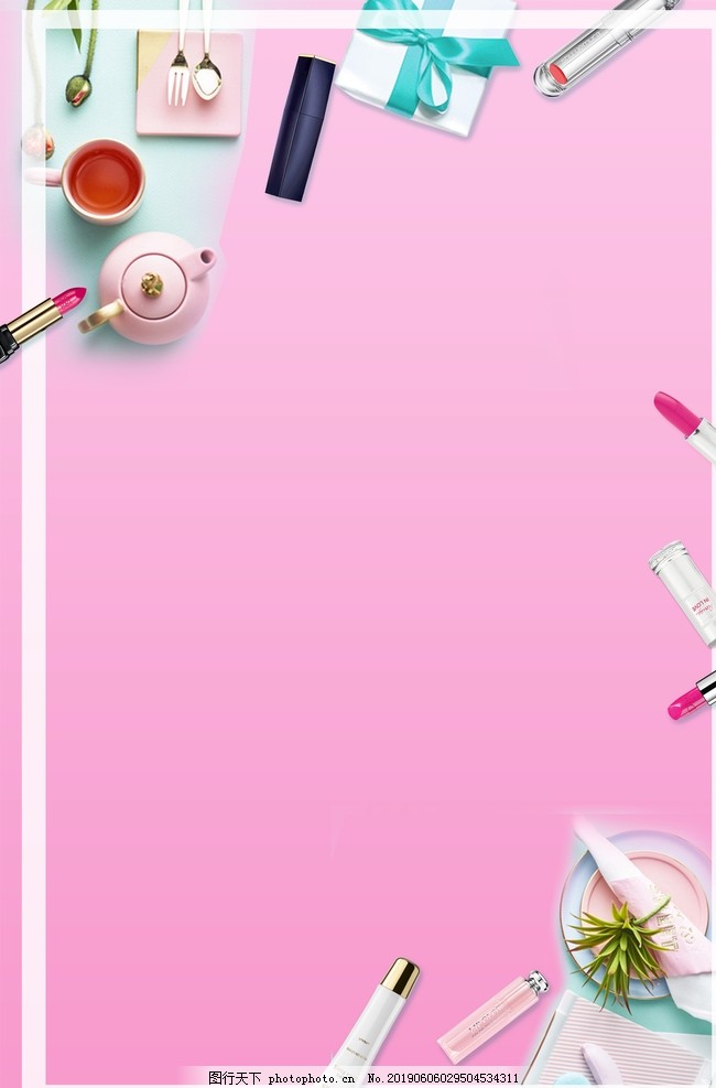 化妝品背景圖片 視覺(jué)藝術(shù)與品牌魅力的交融